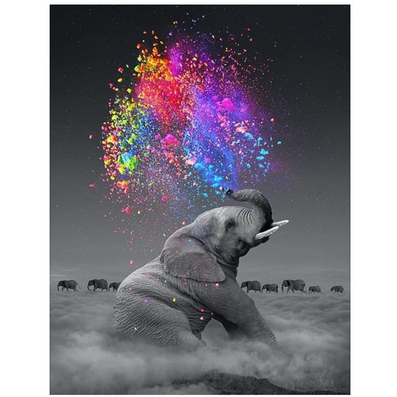✨NEW✨ 5D Diamond Art Kit, Elephant - Picture 1 of 12